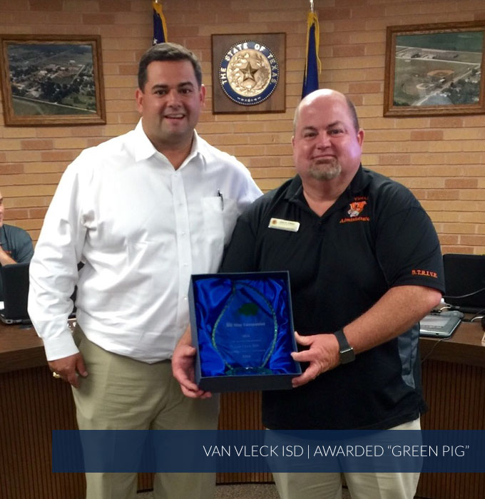 Way Cos. Awarding Van Vleck with "Green Pig" Award